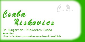 csaba miskovics business card